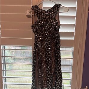 Verty Black and Silver Sequin Mini Dress